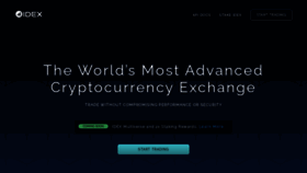 What Idex.market website looked like in 2021 (3 years ago)