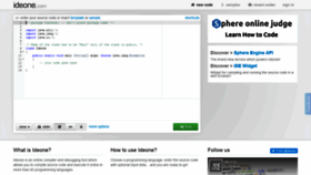 What Ideone.com website looked like in 2021 (4 years ago)