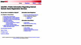 What Internic.net website looked like in 2021 (3 years ago)