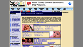 What Indiachildnames.com website looked like in 2021 (3 years ago)
