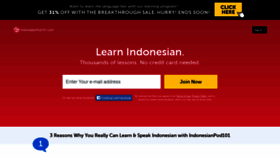 What Indonesianpod101.com website looked like in 2021 (3 years ago)