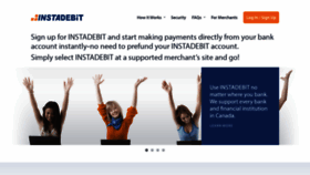 What Instadebit.com website looked like in 2021 (3 years ago)