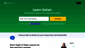 What Italianpod101.com website looked like in 2021 (3 years ago)