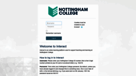 What Interact.nottinghamcollege.ac.uk website looked like in 2021 (3 years ago)