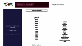What Interfaith-calendar.org website looked like in 2021 (2 years ago)