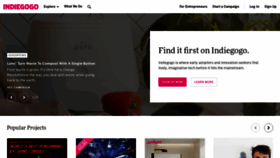 What Indiegogo.com website looked like in 2021 (2 years ago)