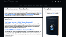 What Inteltechniques.com website looked like in 2021 (4 years ago)