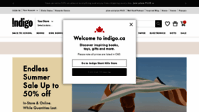 What Indigo.ca website looked like in 2021 (2 years ago)