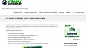 What Intradayscreener.com website looked like in 2021 (2 years ago)
