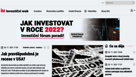 What Investicniweb.cz website looked like in 2021 (2 years ago)