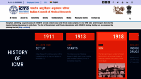 What Icmr.org.in website looked like in 2021 (2 years ago)