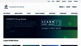 What Icann.org website looked like in 2022 (2 years ago)