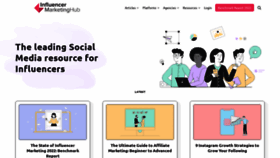 What Influencermarketinghub.com website looked like in 2022 (3 years ago)