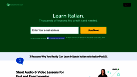 What Italianpod101.com website looked like in 2022 (2 years ago)