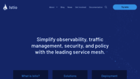 What Istio.io website looked like in 2022 (3 years ago)