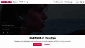 What Indiegogo.com website looked like in 2022 (1 year ago)