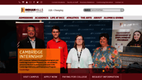 What Indianhills.edu website looked like in 2022 (1 year ago)