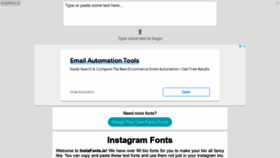 What Instafonts.io website looked like in 2022 (3 years ago)