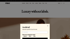 What Italic.com website looked like in 2022 (1 year ago)