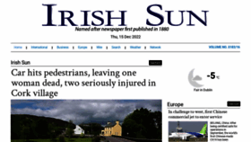 What Irishsun.com website looked like in 2022 (1 year ago)
