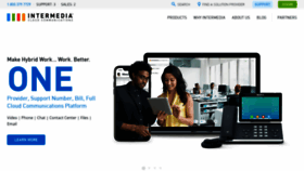 What Intermedia.net website looked like in 2023 (1 year ago)