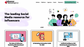 What Influencermarketinghub.com website looked like in 2023 (2 years ago)