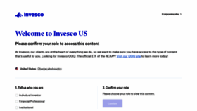 What Invesco.com website looked like in 2023 (1 year ago)