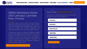What Ignouadmissions.com website looked like in 2023 (1 year ago)