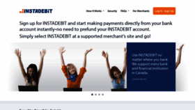 What Instadebit.com website looked like in 2023 (1 year ago)