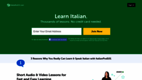 What Italianpod101.com website looked like in 2023 (1 year ago)