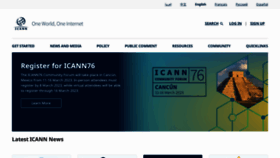 What Icann.org website looked like in 2023 (1 year ago)