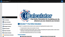 What Icalculator.com website looked like in 2023 (1 year ago)
