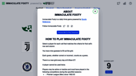 What Immaculatefooty.com website looked like in 2023 (This year)