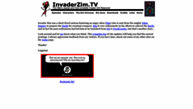 What Invaderzim.tv website looked like in 2023 (This year)