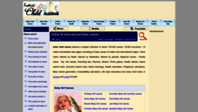 What Indiachildnames.com website looks like in 2024 