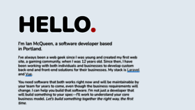 What Ianmcqueen.com website looked like in 2024 (1 year ago)