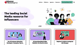 What Influencermarketinghub.com website looked like in 2024 (1 year ago)