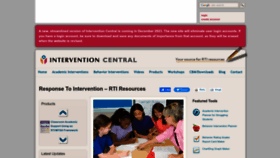 What Interventioncentral.org website looked like in 2024 (1 year ago)