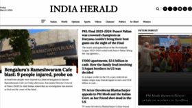 What Indiaherald.us website looks like in 2024 