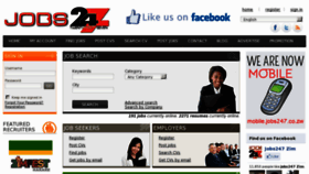 What Jobs247.co.zw website looked like in 2012 (11 years ago)