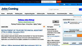 What Jobscoming.com website looked like in 2013 (11 years ago)