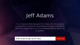 What Jeffadams.co.uk website looked like in 2013 (10 years ago)