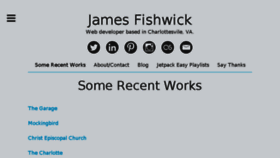What Jamesfishwick.com website looked like in 2014 (9 years ago)