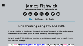 What Jamesfishwick.com website looked like in 2015 (8 years ago)