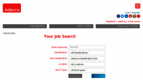What Jobs.adecco.com.au website looked like in 2016 (8 years ago)