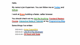 What Jonkuperman.com website looked like in 2016 (8 years ago)