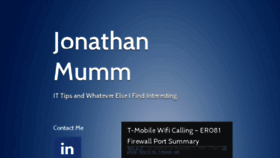What Jonathanmumm.com website looked like in 2016 (7 years ago)