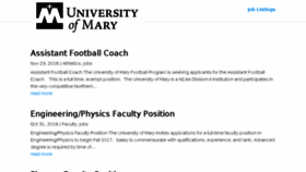 What Jobs.umary.edu website looked like in 2016 (7 years ago)