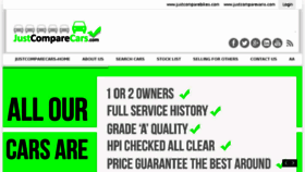What Justcomparecars.com website looked like in 2016 (7 years ago)