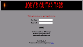 What Joeysguitartabs.net website looked like in 2017 (7 years ago)